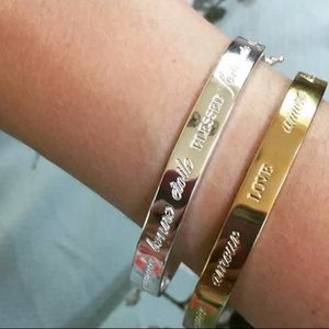 stella & dot ~ inspiration bangle blessed silver